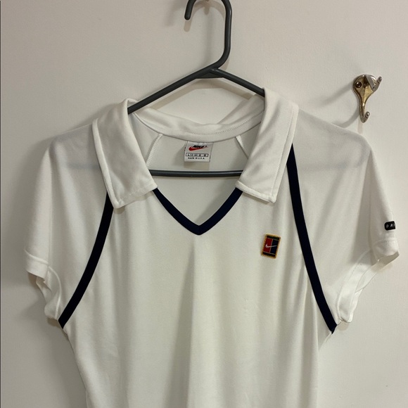 Vintage Nike Dri Fit  White/Blue Tennis Dress in Sz L - Picture 3 of 12